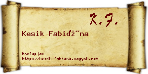 Kesik Fabiána névjegykártya